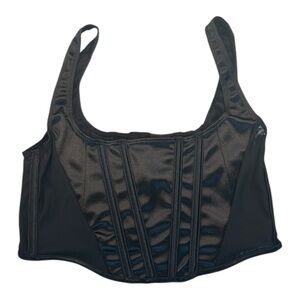 NWT Mono B Black Corset Crop Top Size Small